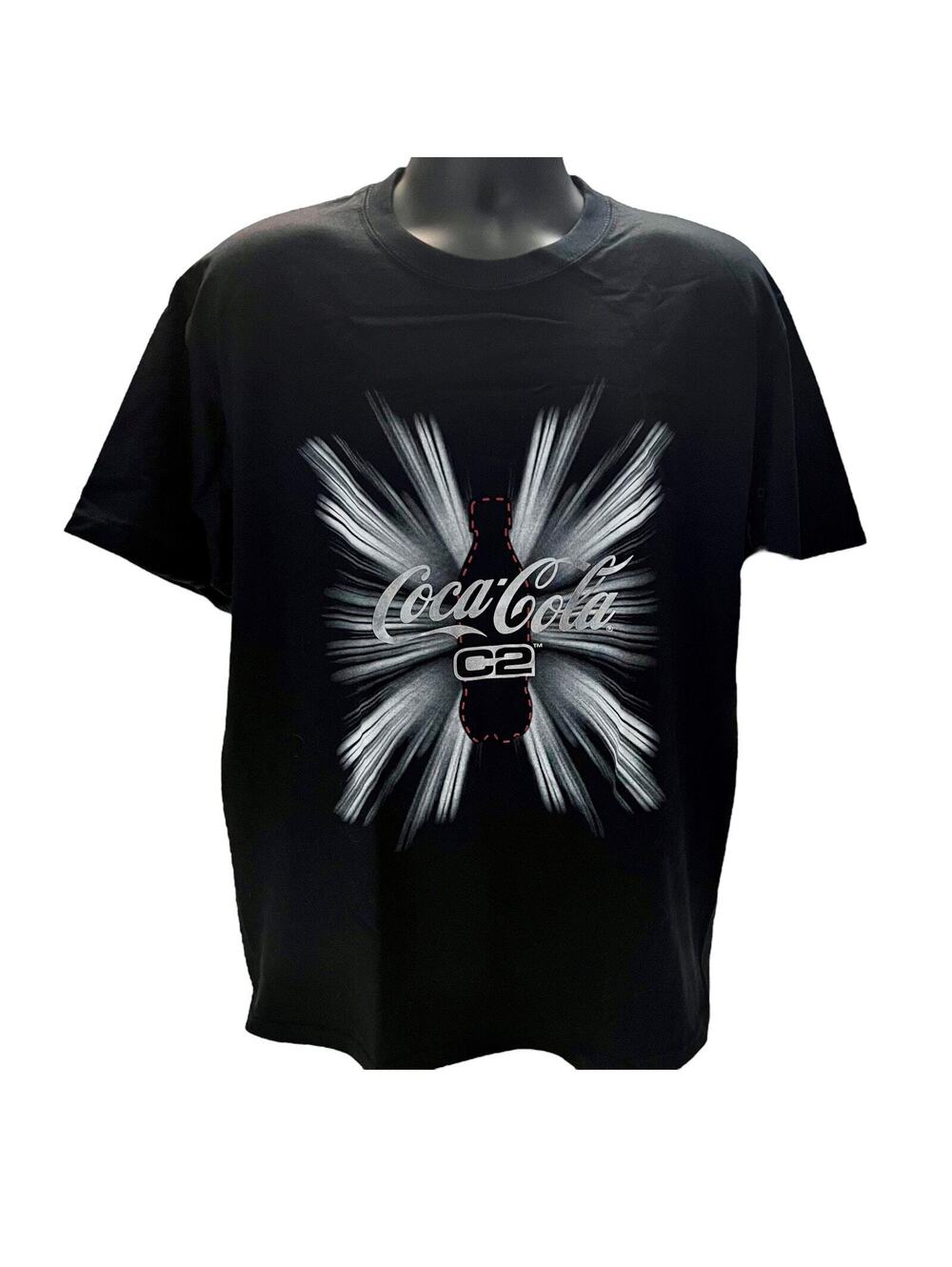 Coca-Cola C2 Black Graphic Promo T-Shirt Large Fruit of the Loom